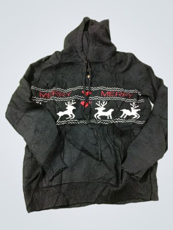 Schwarzer Hoodie mit Rentier und
