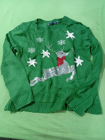 Karen Scott Green Weihnachtspullover mit Rentierdesign