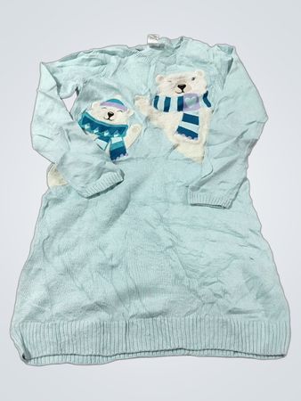 Gymboree Hellblaues Pulloverkleid mit Eisbärenmotiv