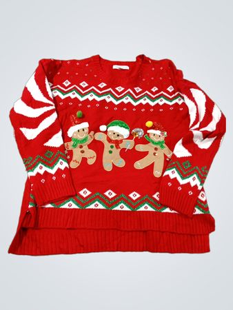 Gemeinsam feiern Roter Lebkuchenmann Weihnachts-Pullover
