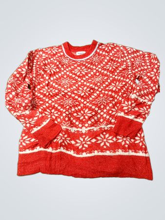 Goodfellow & Co Herren Pullover mit rotem Schneeflockenmuster