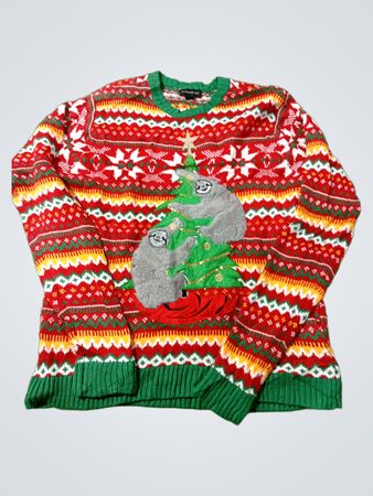 Blizzard Bay Herren-Weihnachtspullover mit Faultieren und Baum