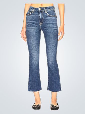 7 For All Mankind 7 For All Mankind High Waisted Slim Kick In Blue Print (Like New)