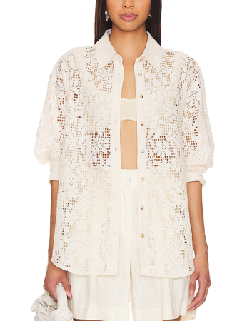 Free People In Your Dreams Lace Buttondown (Like New)