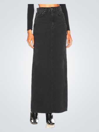 GRLFRND Amara Maxi Pencil Skirt With Back Slit In Loleta (Like New)