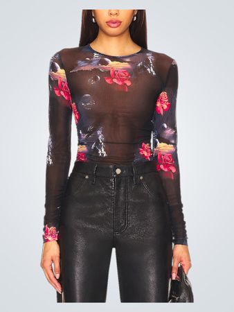GANNI Gathered Mesh Blouse (Like New)