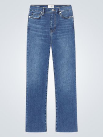 FRAME Le High Straight Long Raw Fray (NWT)