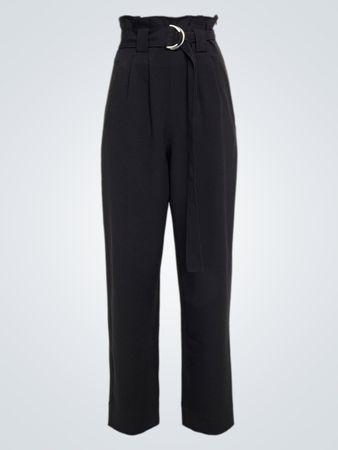 GANNI Belted Pleated Crepe Straight-Leg Pants (Like New)