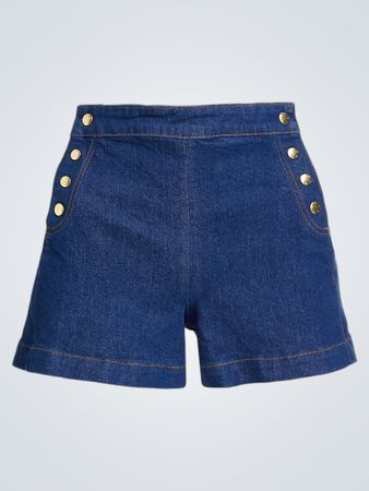 FRAME Sailor Snap Denim Shorts (Like New)