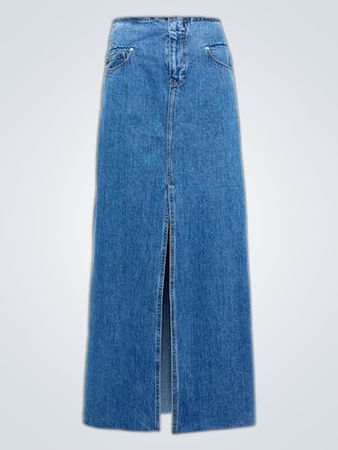 FRAME Cut Off Waist Denim Maxi Skirt (Like New)