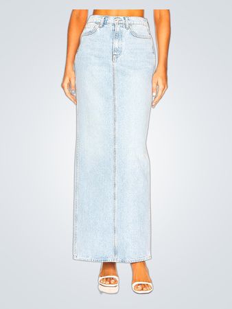 GRLFRND Amara Pencil Skirt With Back Slit In Holmby Hills (NWT)