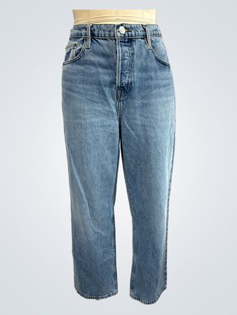 FRAME Le Slouchy Low-Rise Straight-Leg Jeans (Like New)
