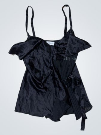 Marjolaine Black Satin Top