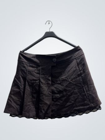 Black Skirt with Lace Trim