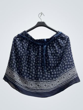 Cache Navy Geometric Print Mini Skirt