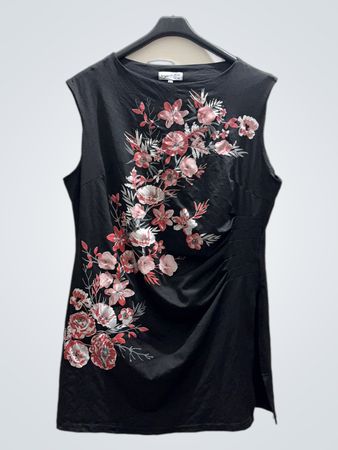 Black Floral Sleeveless Dress