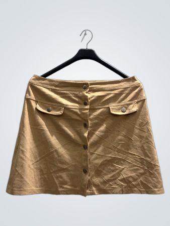 Pimkie Beige Button-Front Mini Skirt