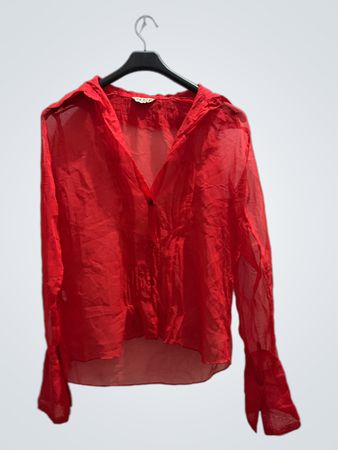 Red Sheer Blouse