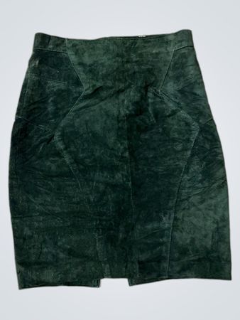 Green Velvet Mini Skirt