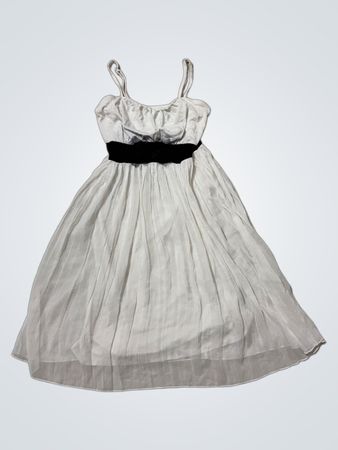 Body Flirt White Pleated Spaghetti Strap Mini Dress