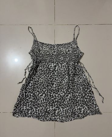 Black and White Animal Print Mini Dress