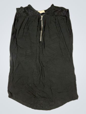 Black Sleeveless Top with Zipper