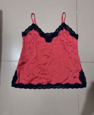 Pink Camisole with Black Lace
