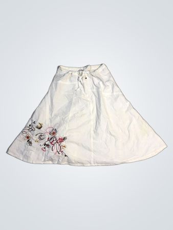 White Embroidered Skirt