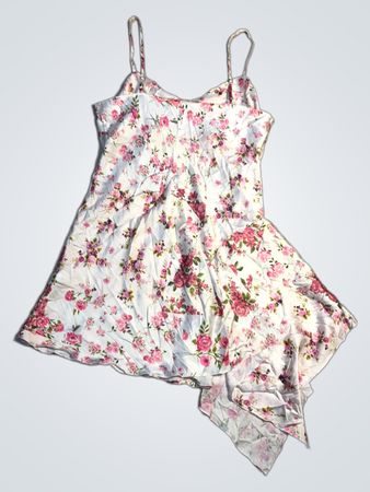 Slipkleid mit weißem Blumenmuster