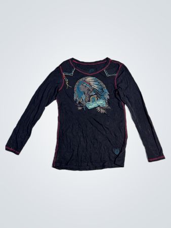 Wildfox Couture Native American Chief Graphic Langarmshirt