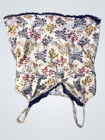 Floral Print Cami Top with Lace Trim