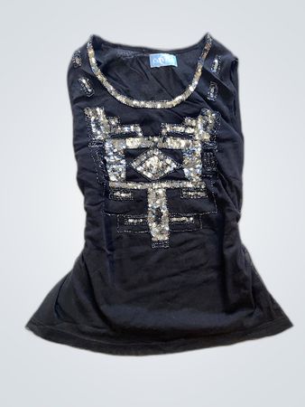 Sequined Black Top