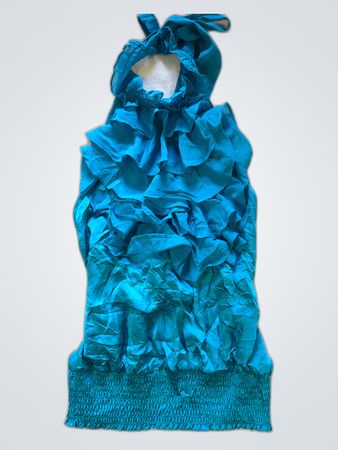 Blue Ruffled Top