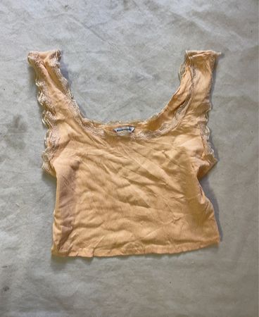 Clockhouse Yellow Lace Trim Top