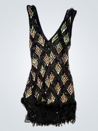 Sequined Black Top