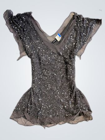 Sequined Gray Top