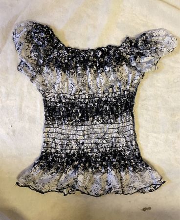 Black and White Floral Top