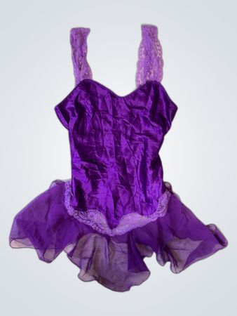 Purple Lace Trim Bodysuit