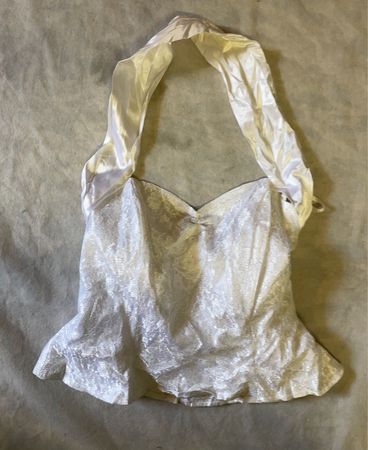 White Satin Halter Top