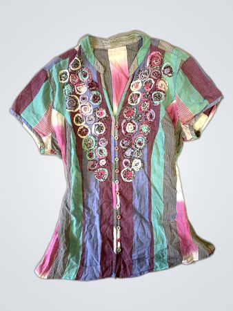 Multicolored Patchwork Blouse