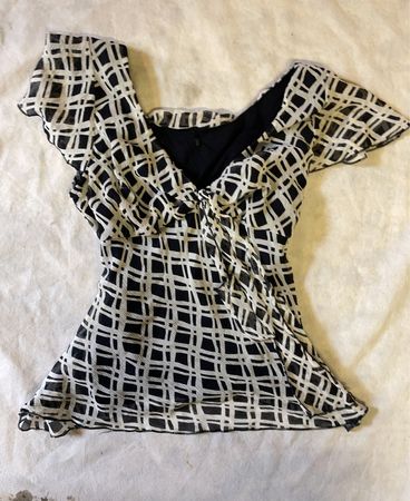 Black and White Plaid Top
