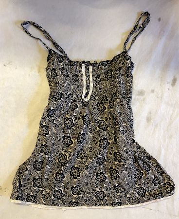 Black and White Floral Pattern Tank Top