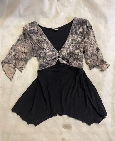 Blouse with Floral Patterned Bolero