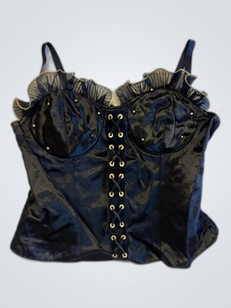 Black Satin Corset Top