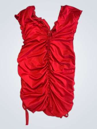 Red Ruched Bodysuit