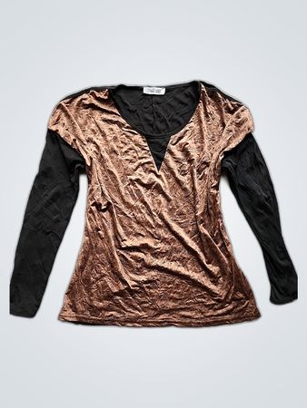 Noa Brown and Black Long Sleeve Top