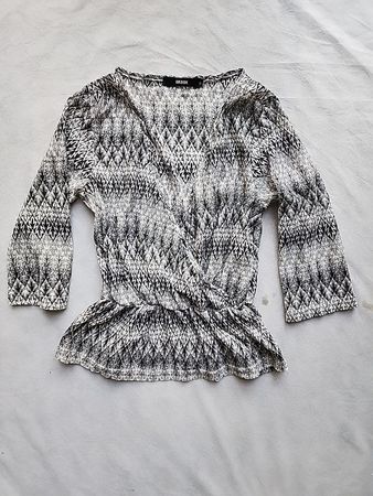 BIKBOK Gray Patterned Long-Sleeve Top