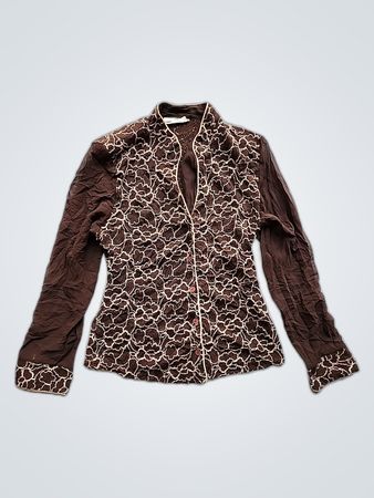 Brown Floral Blouse