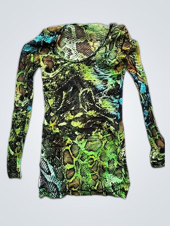 Les Bleus Snakeskin Print Top