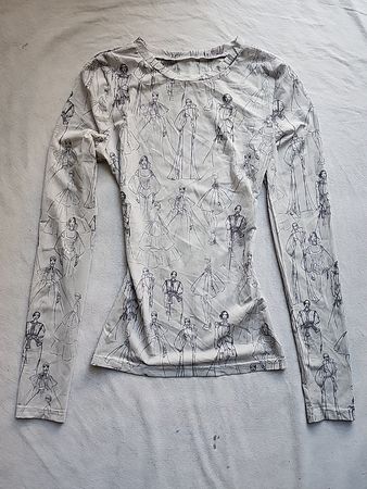 Long Sleeve Shirt with Fashion Sketch Print